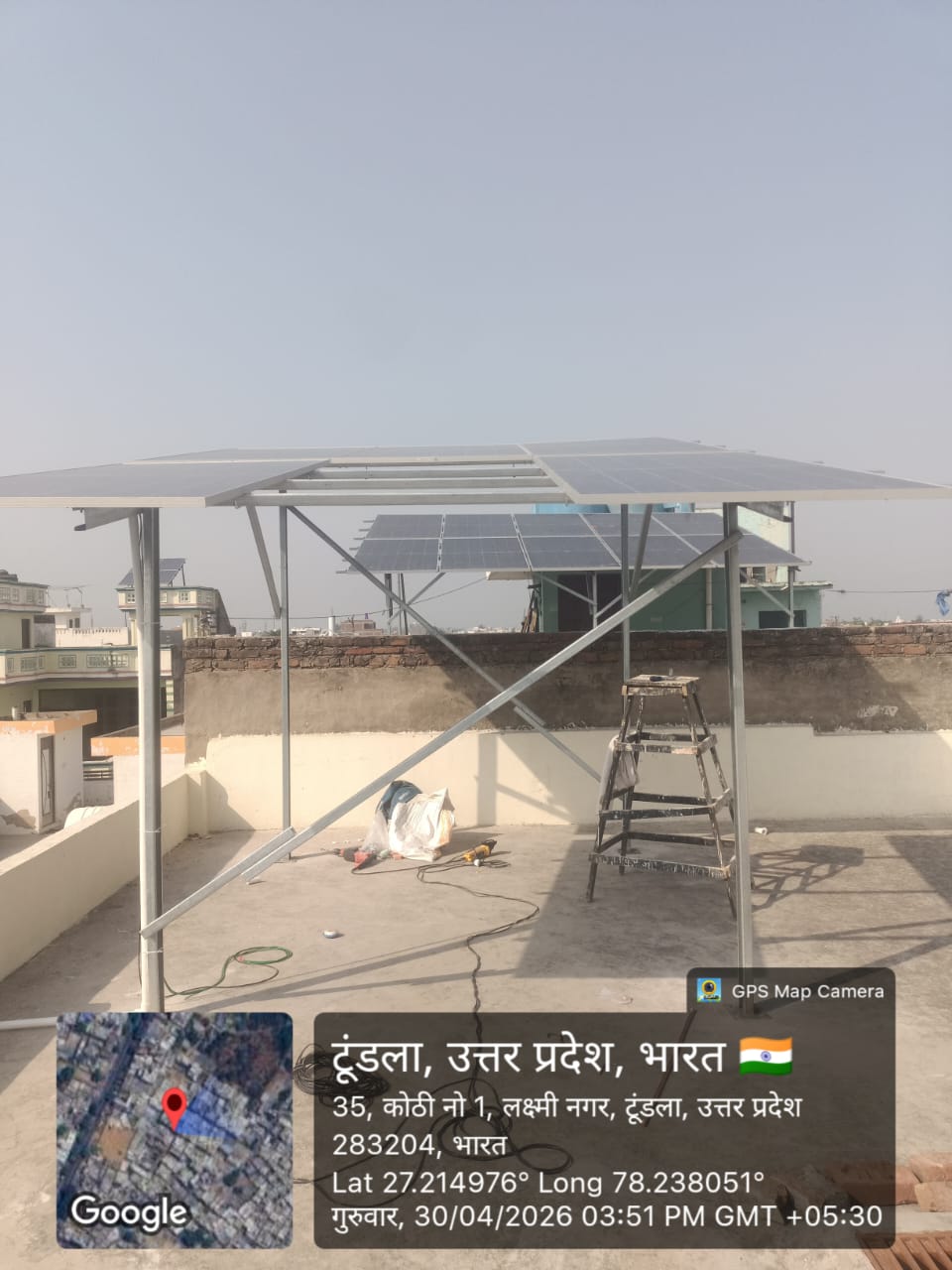 Tundla rooftop solar structure installation